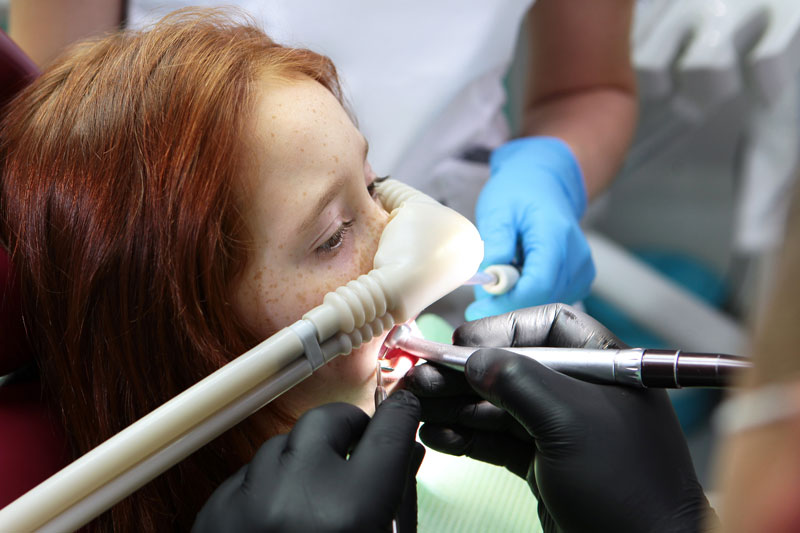 a patient about to get sedated for dentistry